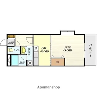 ラムセスA小白川【201号室】の間取り
