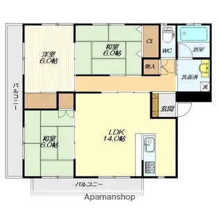レ・アール城南【2階】の間取り