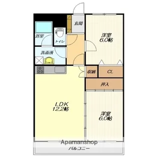 ラムセスA松波【3階】の間取り