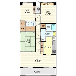 メイブラッサム【2階】の間取り