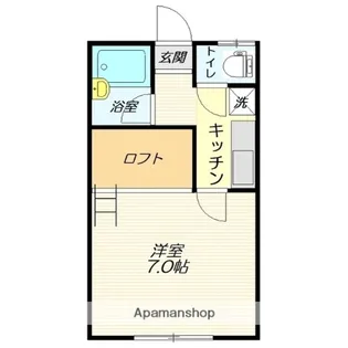 ハピネス松山【1D号室】の間取り