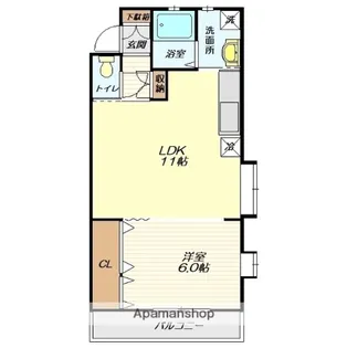 シャルム小白川F棟【103号室】の間取り