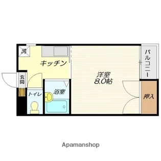 ロイヤルコーポ蜂屋【207号室】の間取り