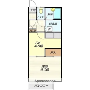 ライフィット中桜田【105号室】の間取り
