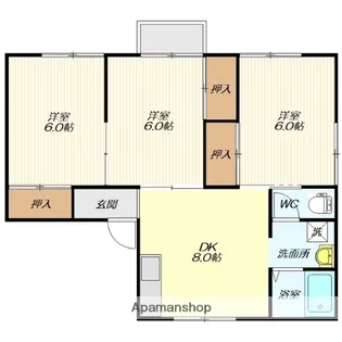 3DKの間取り画像