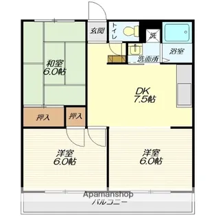 晃七第一マンション【3階】の間取り