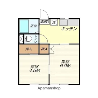シャンコーポA棟【202号室】の間取り