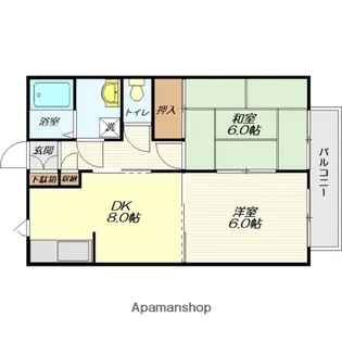 ファミールコートB【202号室】の間取り