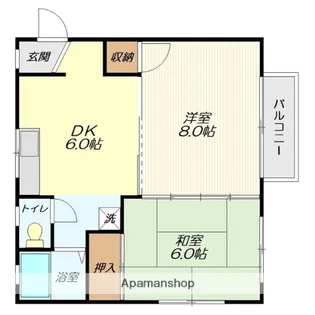 2DKの間取り画像