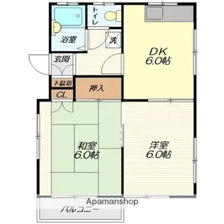 フロントヘルメス 南棟【103号室】の間取り