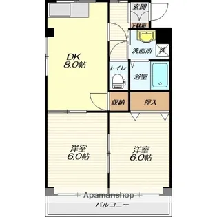 ライフステージ元木家持【101号室】の間取り