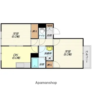 2DKの間取り画像