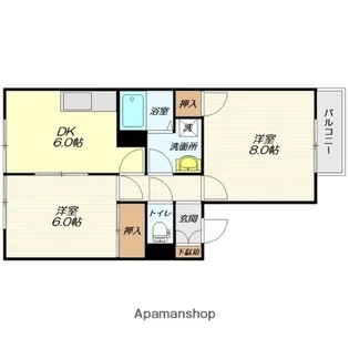 2DKの間取り画像