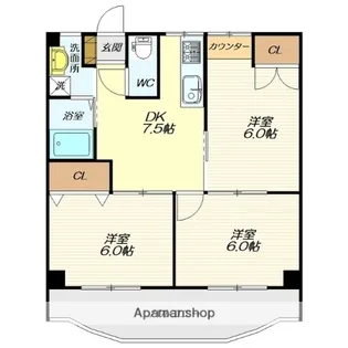 アドリームS【202号室】の間取り