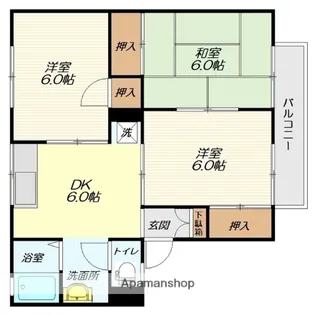 山形県山形市飯田2丁目【アパート】の間取り