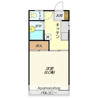ハピネス荒楯【2B号室】の間取り
