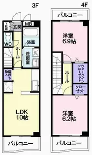 アビタシオンⅡ【3階】の間取り