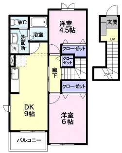 オルテンシア B【2階】の間取り