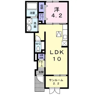 ベルグ千歳【1階】の間取り