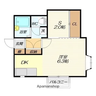 テニメントハウスISHIYAMA【1-8号室】の間取り