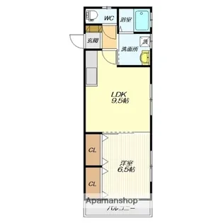 シャルムプリンセス南棟【101号室】の間取り