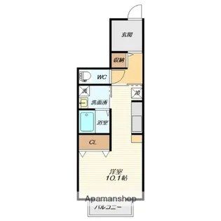 ルシエルガーデン【101号室】の間取り
