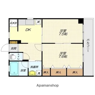 ハウスコーポ桝賀【302号室】の間取り