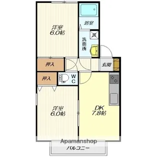 グランドカルテットB【204号室】の間取り