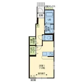 リアン上町【1階】の間取り