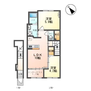 メルヴェーユ天童A【2階】の間取り