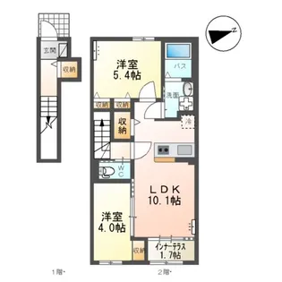 メゾン ドュ サンテ B【2階】の間取り