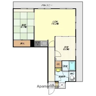 朝日プラザ山形中央 1001号室【1001号室】の間取り