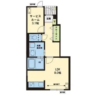 1Kの間取り画像