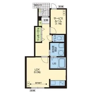 1Kの間取り画像