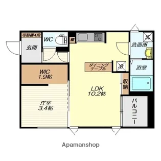 MAISONCASITA十日町【102号室】の間取り