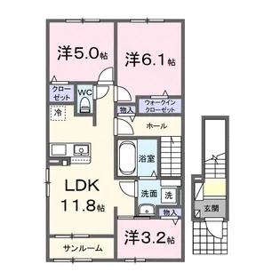 メゾンシャルール【2階】の間取り