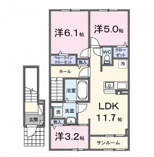 メゾンシャルール【2階】の間取り