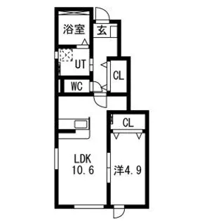 アークブリス【108号室】の間取り
