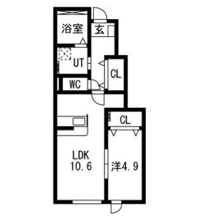 アークブリス【106号室】の間取り