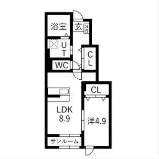 ヴィルヌーブⅢ【1階】の間取り