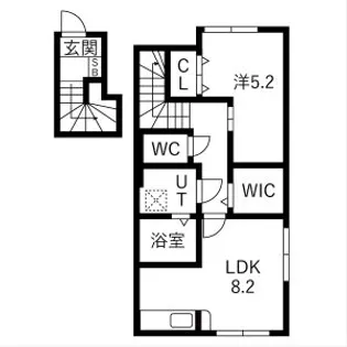 アクアフィオーレ江南【301号室】の間取り