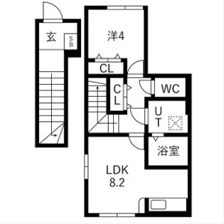 アクアフィオーレ江南【206号室】の間取り