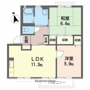 ディアス富田【1階】の間取り