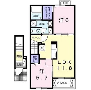ピアッツァ アイ 本宮【2階】の間取り
