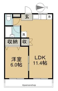 1LDKの間取り画像