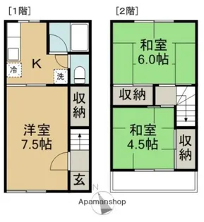グリーンハイツ相川A・B【B3号室】の間取り