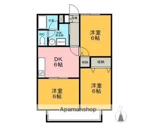 Kコーポ【A-102号室】の間取り