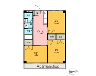 上小橋コーポ【2階】の間取り
