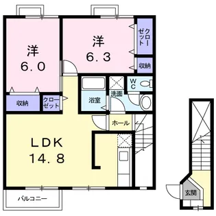 ルミエール ツカサⅡ【2階】の間取り