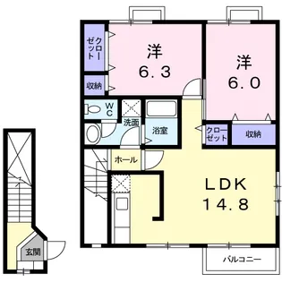 ルミエール ツカサⅡ【2階】の間取り